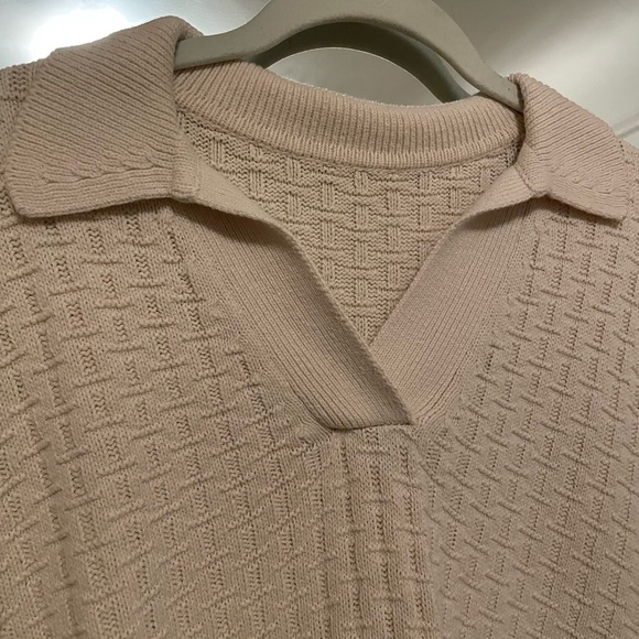 Oak + Fort Beige Knit Collared Sweater - Picture 2 of 3